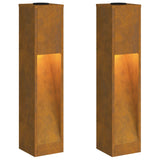 Solar Led Pathway Light 2 pcs Bronze Weathering Steel 879722