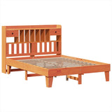 Bed Frame without Mattress Wax Brown 150x200 cm King Size Solid Wood Pine 3308842