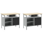 ZNTS 8-Piece Workbench Set in Black Steel 3321498