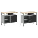 ZNTS 8-Piece Workbench Set in Black Steel 3321498