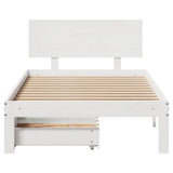Bed Frame with Drawers without Mattress White 90x200 cm 3301979