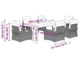 7 Piece Garden Dining Set with Cushions Grey Poly Rattan 3213048