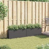 ZNTS Garden Planters with 2 Pots 2 pcs Black 90x20x40 cm Poly Rattan 3210513