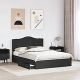 Storage Bed with Headboard Black 140 x 190 cm Engineered Wood 3413507