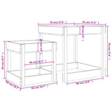 Sand Tables 2 pcs Black Solid Wood Pine 825055