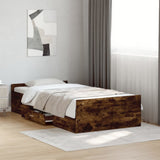 Bed Frame with Drawers without Mattress Smoked Oak 90x200 cm 3280339