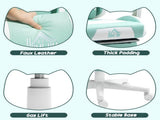 Cat Ear and Paw Reclining Office Chair, with Footrest - Light Blue/White T3398P377433