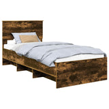 Bed Frame Smoked Oak 120 x 123 cm Engineered Wood 3408883