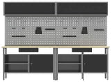 Work Bench Set 8 pcs Black and Grey Powder-Coated Steel 3321498
