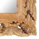 Hand Carved Mirror Brown 80x50 cm Solid Mango Wood 321639