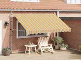 Manual Retractable Awning 300 cm Yellow and Blue Stripes 43228