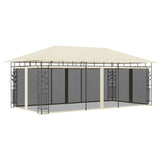 Gazebo with Mosquito Net 6x3x2.73 m Cream 47971