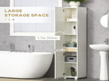 Tall Bathroom Cabinet with Adjustable Shelves, 5-Tier Modern Freestanding Tallboy with Storage T3398P330391