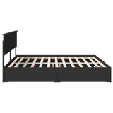Storage Bed with Headboard Black 200 x 200 cm Engineered Wood 3410764