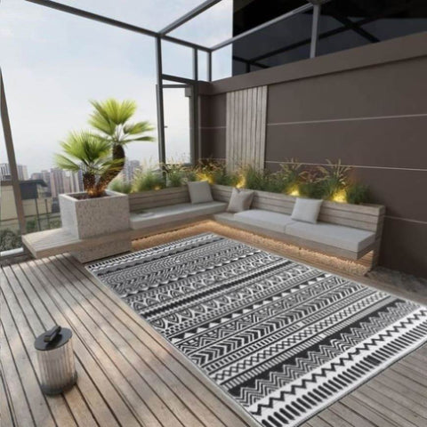 Outdoor Rug ARAKIL Black 190x290 cm PP 316924