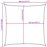 ZNTS Sun Shade Sail Light Grey 3.6x3.6 m 100% Polyester Oxford 4000402