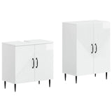 2 Piece Bathroom Cabinet Set HAARLEM High Gloss White 3417616