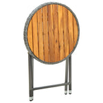 Tea Table Grey 60 cm Poly Rattan and Solid Acacia Wood 316510