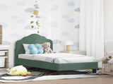 Toddler Bed Frame with Headboard Sea Green 70 x 140 cm Velvet 42010934