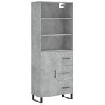 Highboard Concrete Grey 69.5x34x180 cm Engineered Wood 3189473