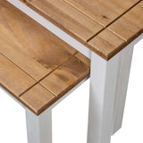 Nesting Tables 2 pcs White Solid Pine Wood Panama Range 282678