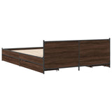Bed Frame with Drawers without Mattress Brown Oak 150x200 cm King Size 3279931