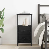 Bedside Cabinet Black Oak 34 x 35.5 x 70 cm Engineered Wood 862919