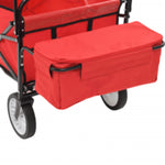 ZNTS Folding Hand Trolley with Canopy Steel Red 147589