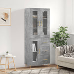 Highboard Concrete Grey 69.5x34x180 cm Engineered Wood 3198589