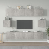 6 Piece TV Cabinet Set Concrete Grey Engineered Wood 3114361