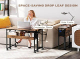80 cm Drop Leaf Writing Work Desk - Rustic Brown T3398P344183