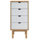Drawer Cabinet OTTA Brown&White 45x39x90cm Solid Wood Pine 348581