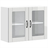Kitchen Wall Cabinet with Glass Door Lucca High Gloss White Engineered Wood 853849