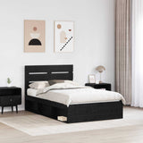 Bed Frame with Headboard Black 120 x 190 cm Solid Pine Wood 3411769