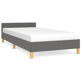 Bed Frame without Mattress Dark Grey 90x190cm Single Fabric 349888