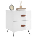 ZNTS Bedside Cabinets 2 pcs High Gloss White 40x35x47.5 cm Engineered Wood 827249