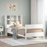 Bookcase Bed without Mattress White 90x200cm Solid Wood Pine 3322997