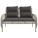 4 Piece Garden Sofa Set with Cushions Light Grey Poly Rattan 368732