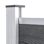 WPC Fence Set 9 Square + 1 Slanted 1657x186 cm Grey 3053241