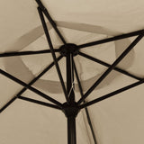 Garden Parasol with LED Lights and Steel Pole 300 cm Taupe 44512