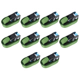 Ratchet Tie Down Straps 10 pcs 800 daN 6 m Green 148894