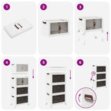 Stackable Storage Box with Wheels 3-Tier 28 L 48.5x29.5x86 cm 4012369