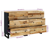 Sideboards 2 pcs 60x33x75 cm Rough Mango Wood 3143635