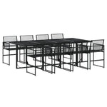 ZNTS 9 Piece Garden Dining Set Black Poly Rattan 3295050