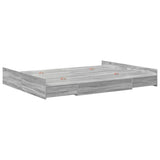Storage Bed Frame Grey Sonoma 135 x 190 cm Engineered Wood 3335322