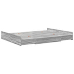 Storage Bed Frame Grey sonoma 135 x 190 cm Engineered wood 3335322