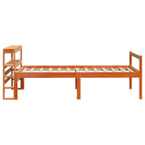 Bed Frame with Headboard without Mattress Wax Brown 75x190 cm Small Single 3305875