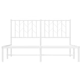 Metal Bed Frame without Mattress with Headboard White 140x200cm 374487