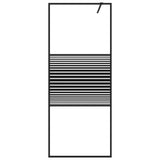 Walk-in Shower Wall Black 80x195 cm Clear ESG Glass 152145