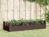 Garden Planter with Pegs Brown 123.5x43.5x43.5 cm PP 368016